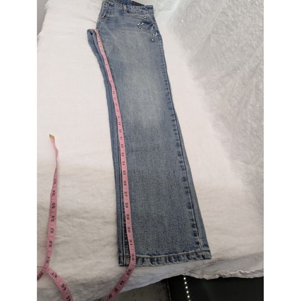 Harley Davidson studded out jeans womens size 31 embellished 100% cotton I8 - Picture 16 of 16